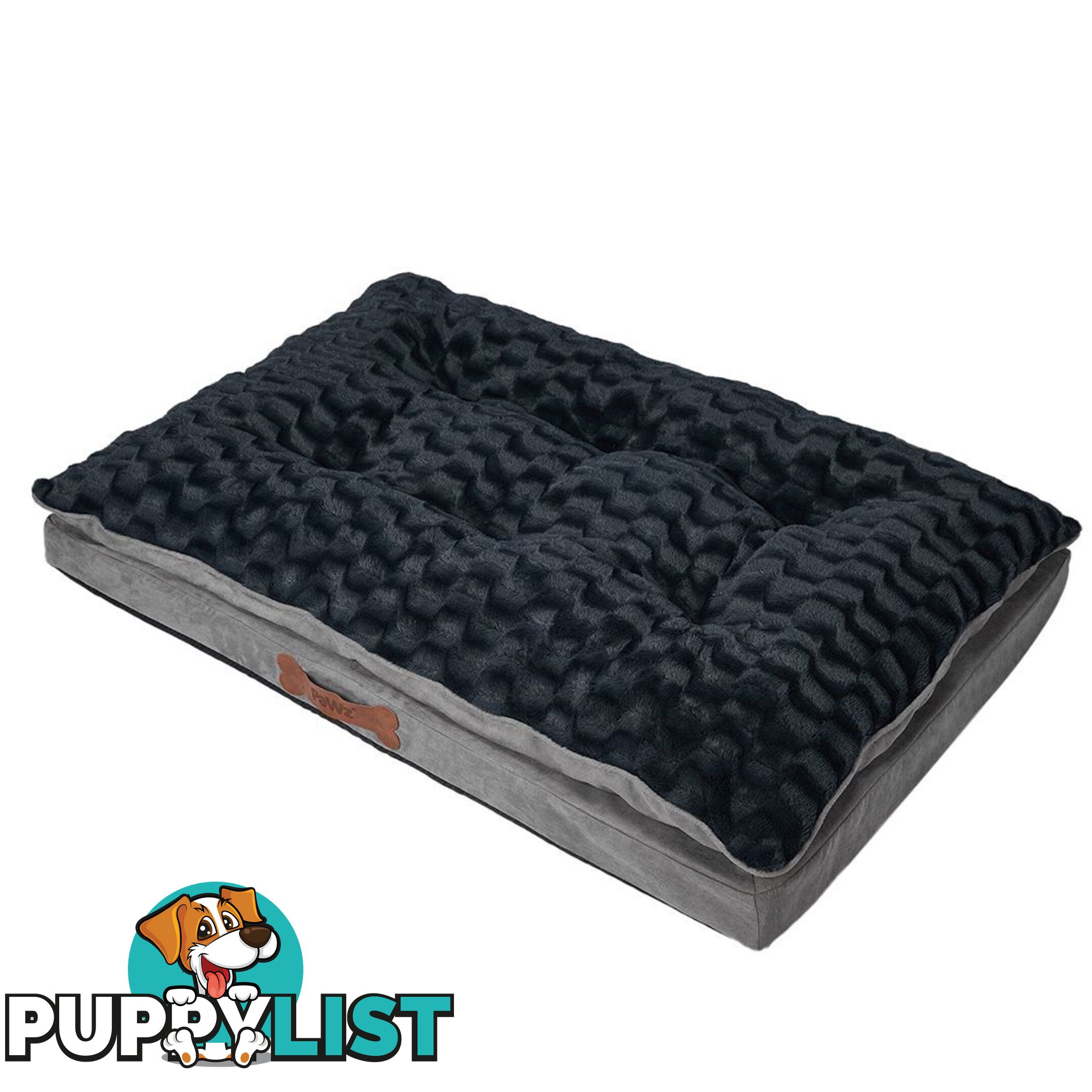 Dog Calming Bed Warm Soft Plush Comfy Sleeping Memory Foam Mattress Dark Grey - WB-PT1058-L-GY