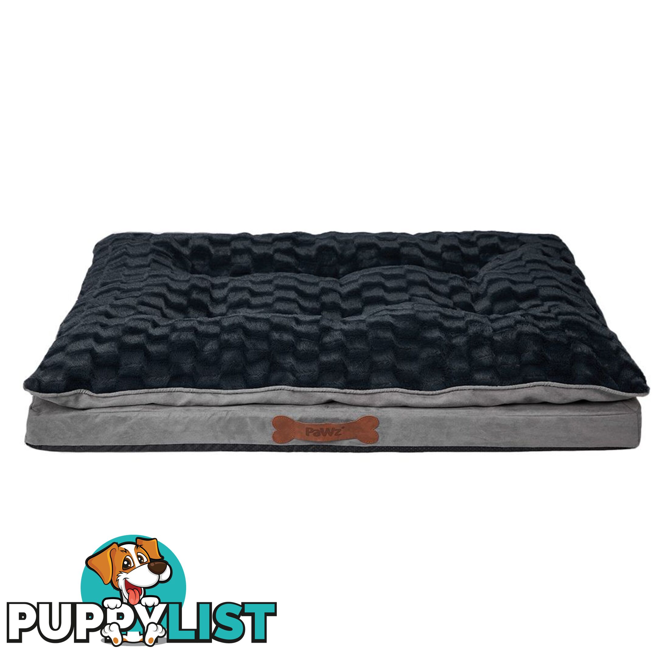 Dog Calming Bed Warm Soft Plush Comfy Sleeping Memory Foam Mattress Dark Grey - WB-PT1058-L-GY