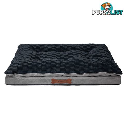 Dog Calming Bed Warm Soft Plush Comfy Sleeping Memory Foam Mattress Dark Grey - WB-PT1058-L-GY