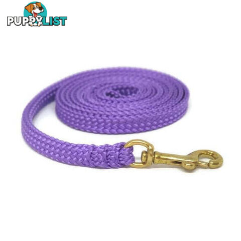 1.8m to 10m Long Dog Lead No Stitching Tough Yarnix 10mm Wide - YNXLD10-3-PUR-BR