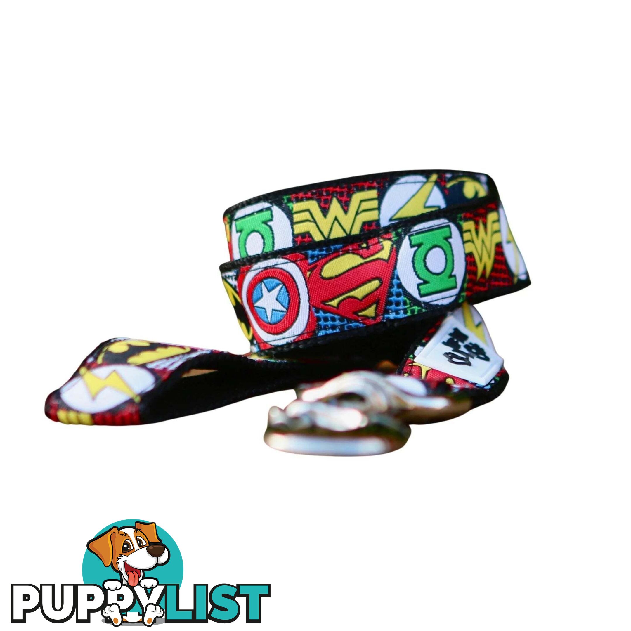Superhero Dog Lead / Dog Leash - Hand Made by The Bark Side - TBSLDSUPRED201.5