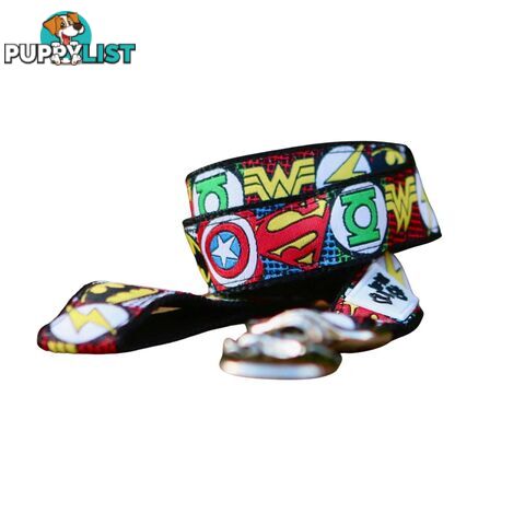 Superhero Dog Lead / Dog Leash - Hand Made by The Bark Side - TBSLDSUPRED201.5