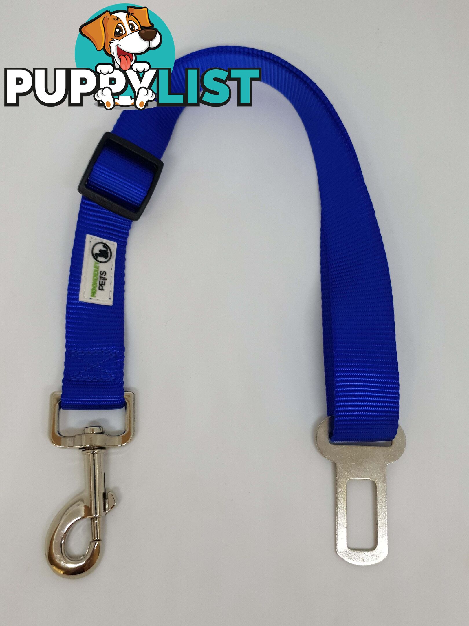 Seat Belt Safety Travel Attachment Connector - Moondidley Pets - MDPSBBLU