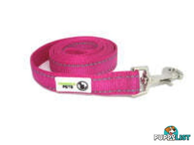 1.8m Nylon w/Reflective Stitching Dog Lead - Moondidley Pets - MDPLDREFGRN251.8