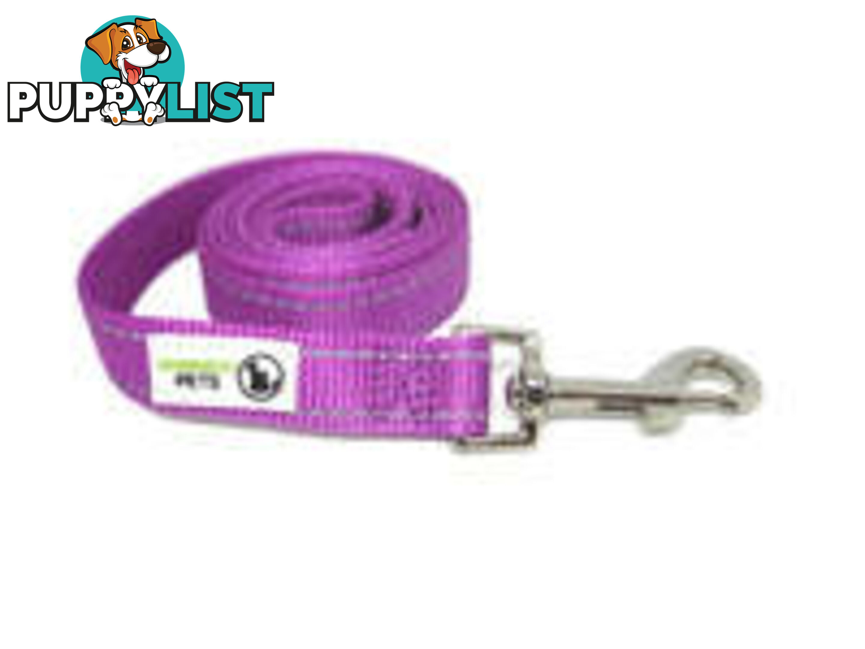 1.8m Nylon w/Reflective Stitching Dog Lead - Moondidley Pets - MDPLDREFGRN251.8