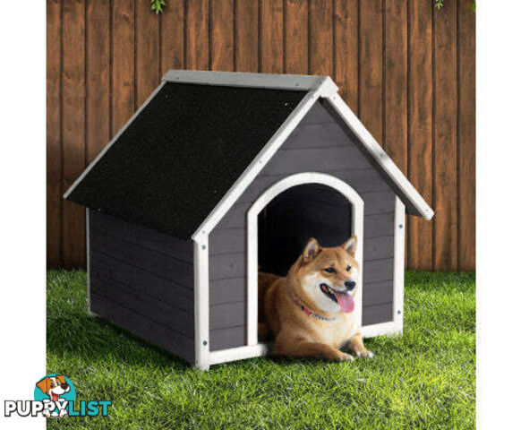 i.Pet Dog Kennel House Wooden Outdoor Indoor Puppy Pet House Weatherproof - PET-GT-DH3L-GW