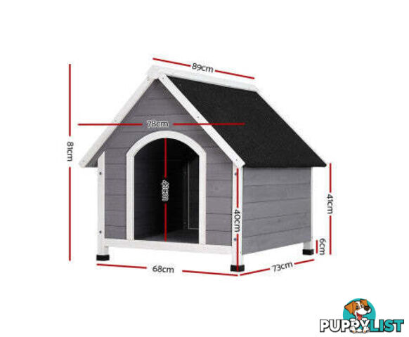 i.Pet Dog Kennel House Wooden Outdoor Indoor Puppy Pet House Weatherproof - PET-GT-DH3L-GW