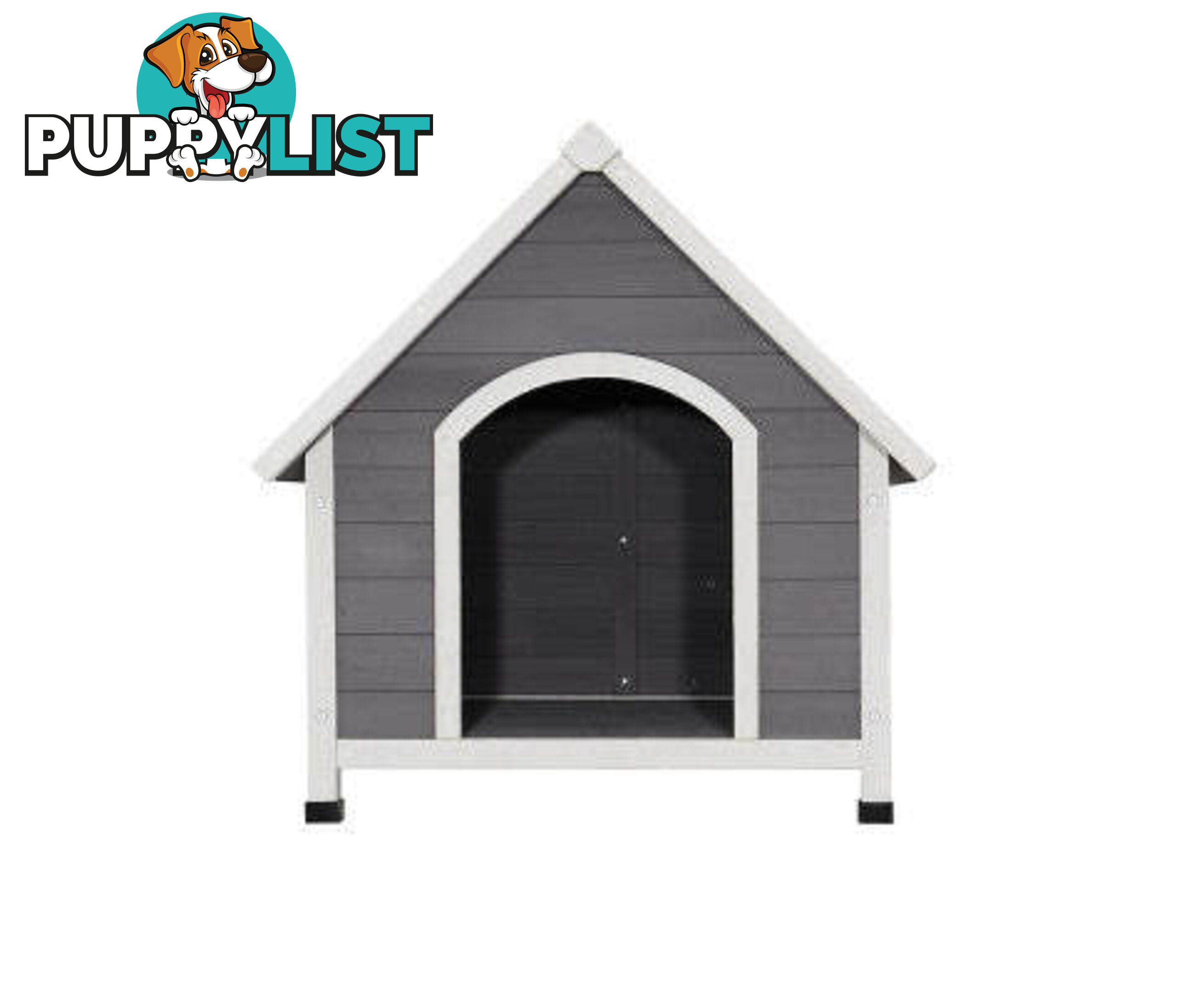 i.Pet Dog Kennel House Wooden Outdoor Indoor Puppy Pet House Weatherproof - PET-GT-DH3L-GW