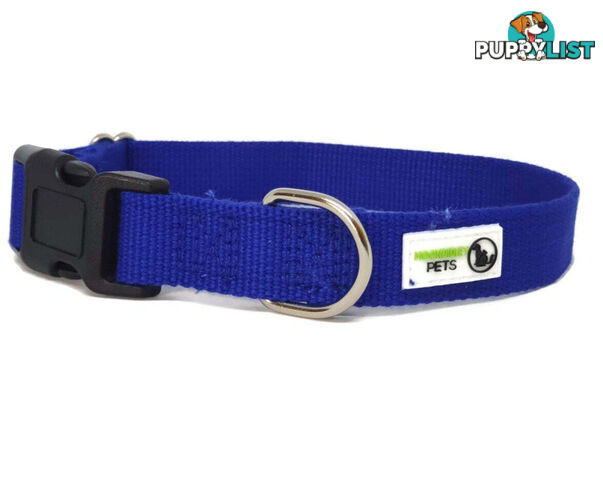 100% Pure Bamboo Fibre Dog Collar Plastic Buckle - Moondidley Pets - MDPCOLBAMLNVY
