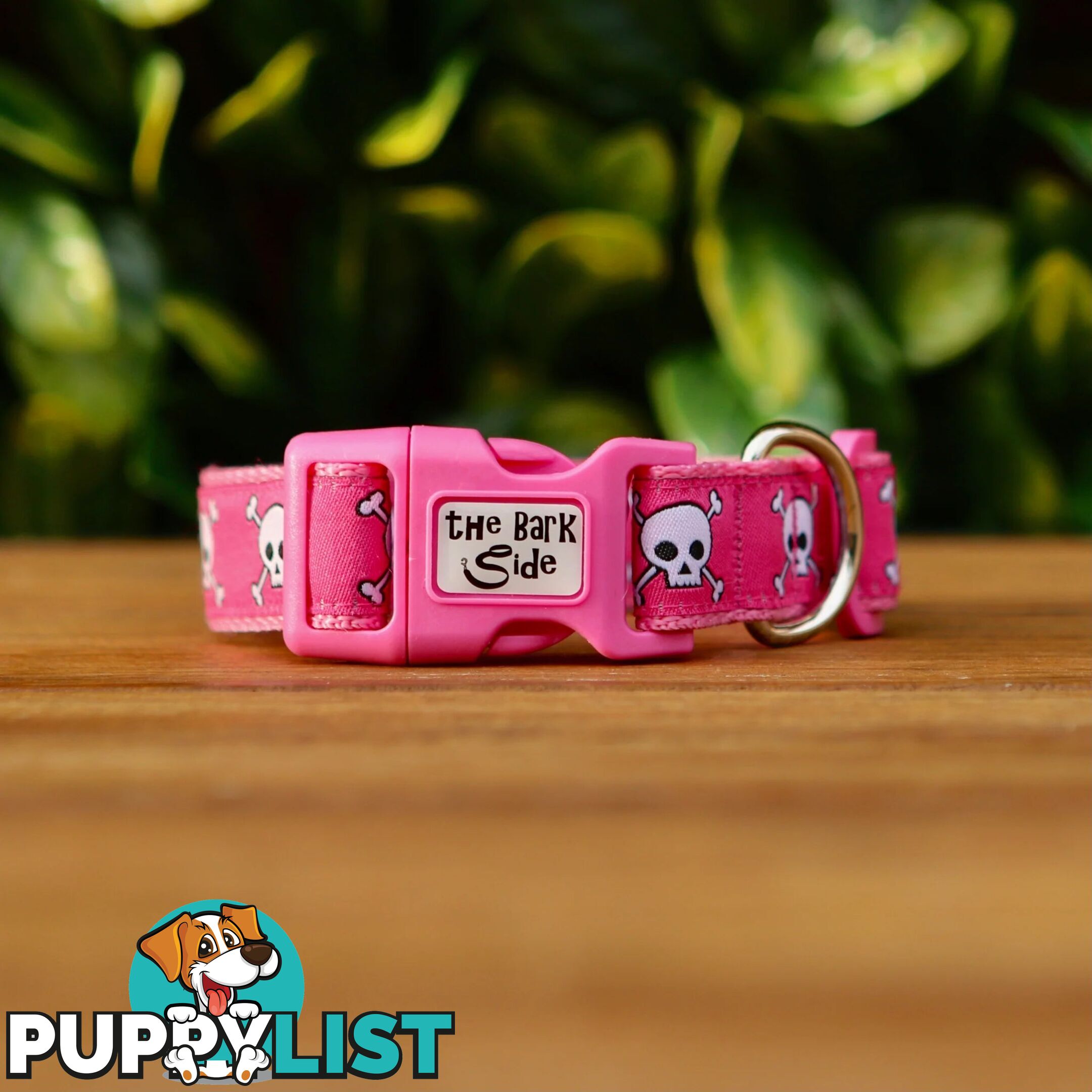 Pink Skulls Dog Collar - Hand Made by The Bark Side - TBSSKULSML