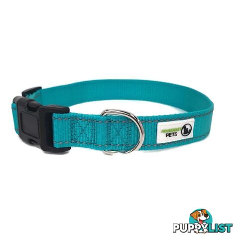 Nylon w/Reflective Stitching Dog Collar - Moondidley Pets - MDPCOLREFMGRN