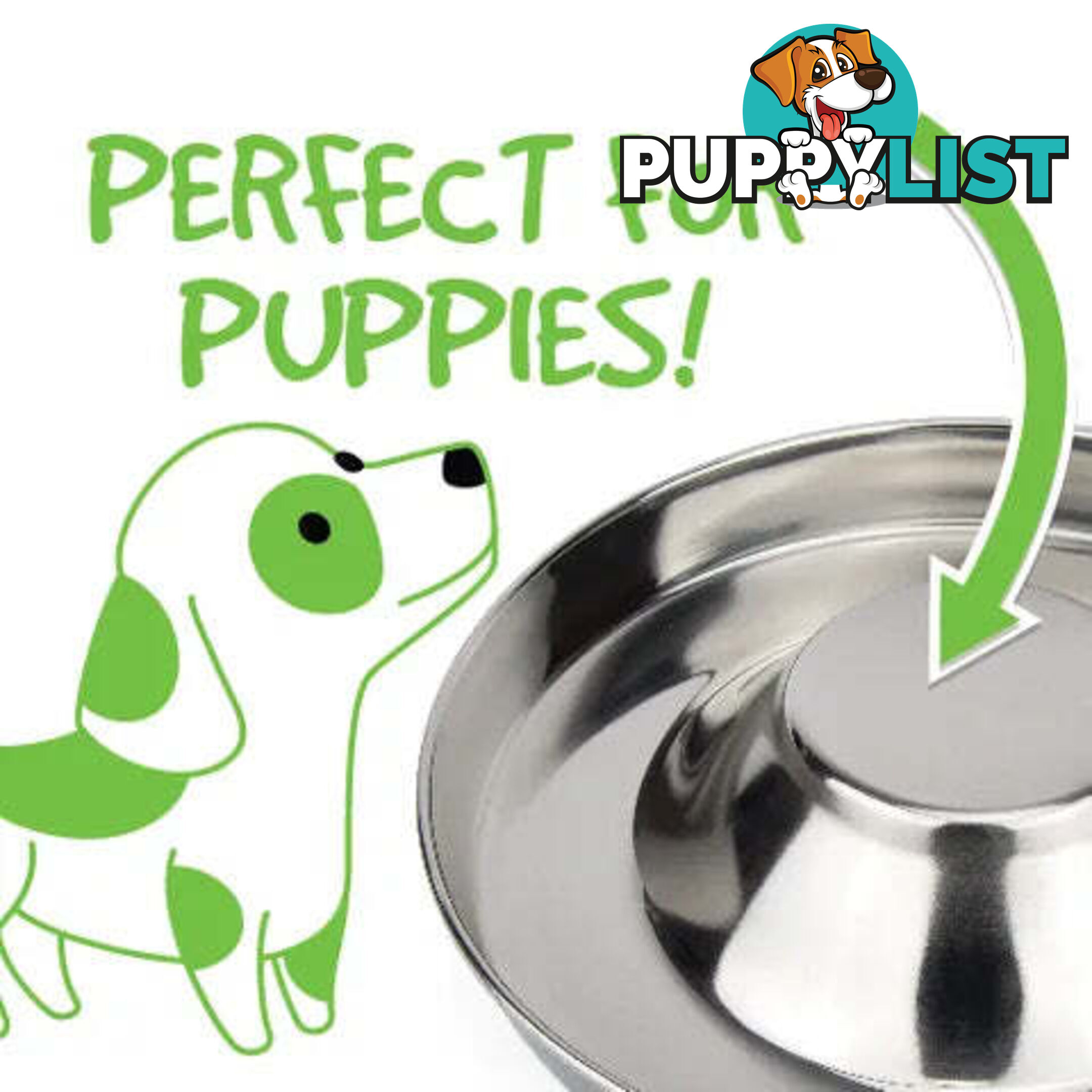 STAINLESS STEEL PUPPY SAUCER BOWL 28CM - BAINBRIDGE - BB-A7255