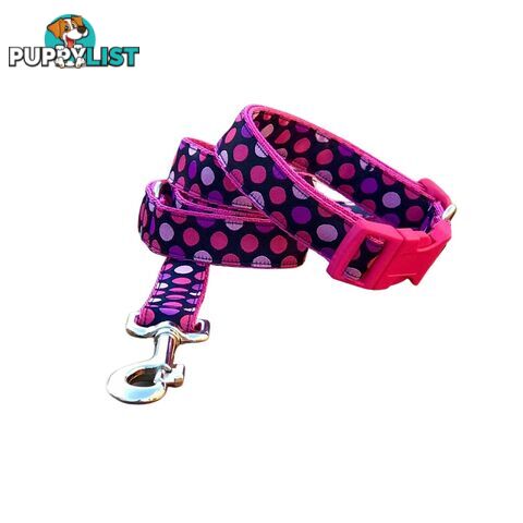 Pink Spot Dog Lead / Dog Leash - Hand Made by The Bark Side - TBSLDPIN201.8
