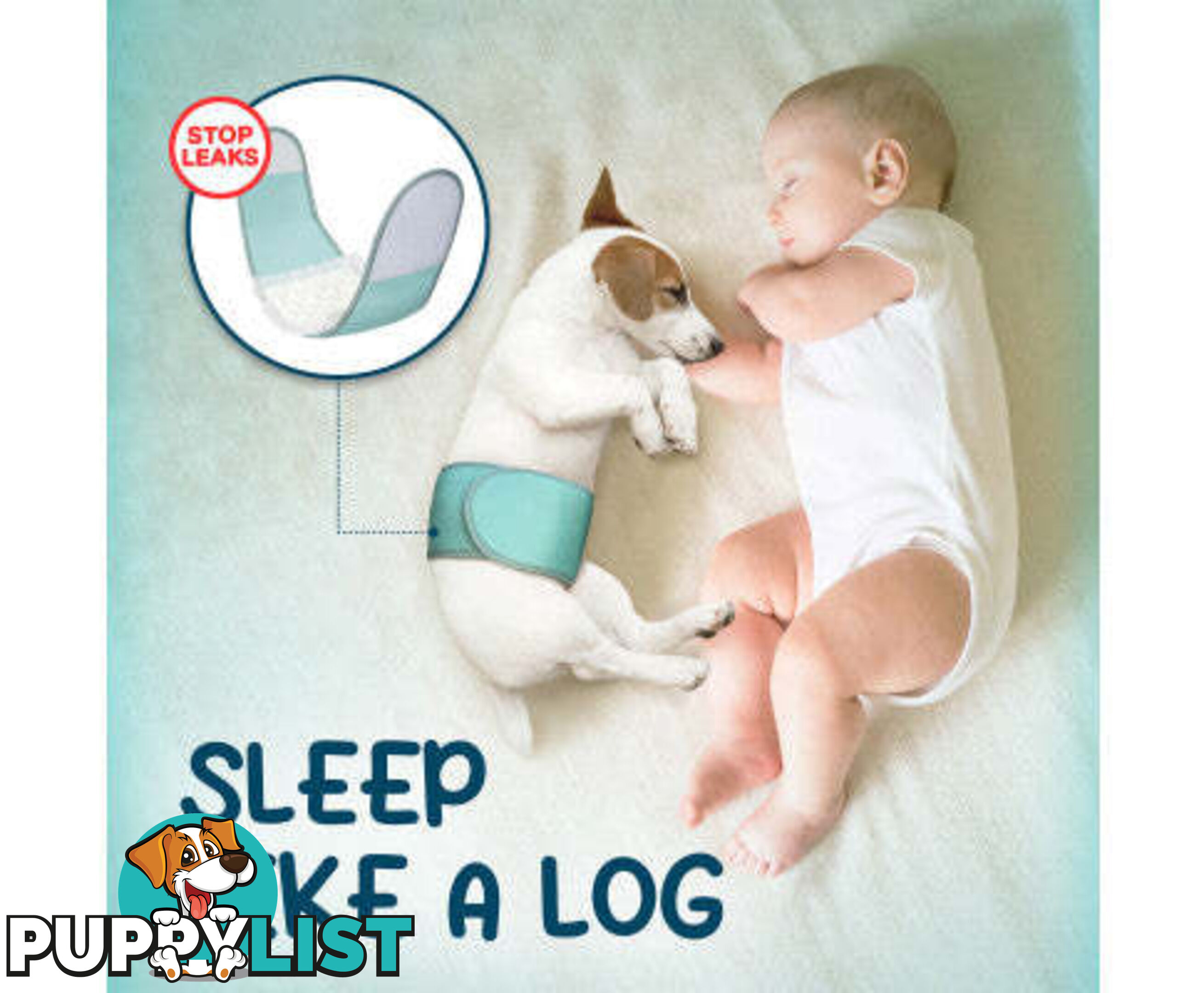 PawPang Dog Wrap Reusable Male + 10 Ct Diaper Booster Pads Disposable - V274-PET-MALEWPPAD-S