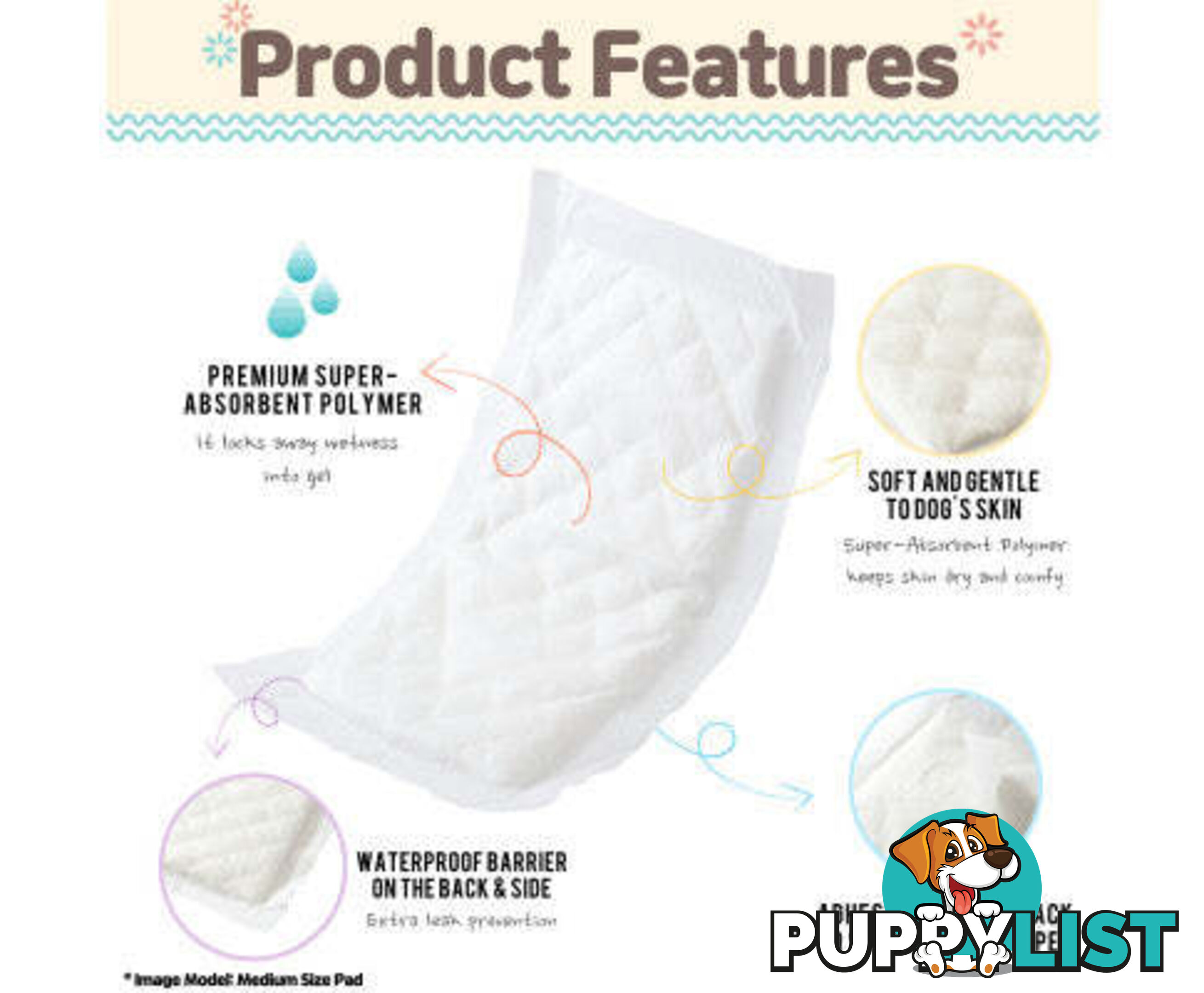 PawPang Dog Wrap Reusable Male + 10 Ct Diaper Booster Pads Disposable - V274-PET-MALEWPPAD-S
