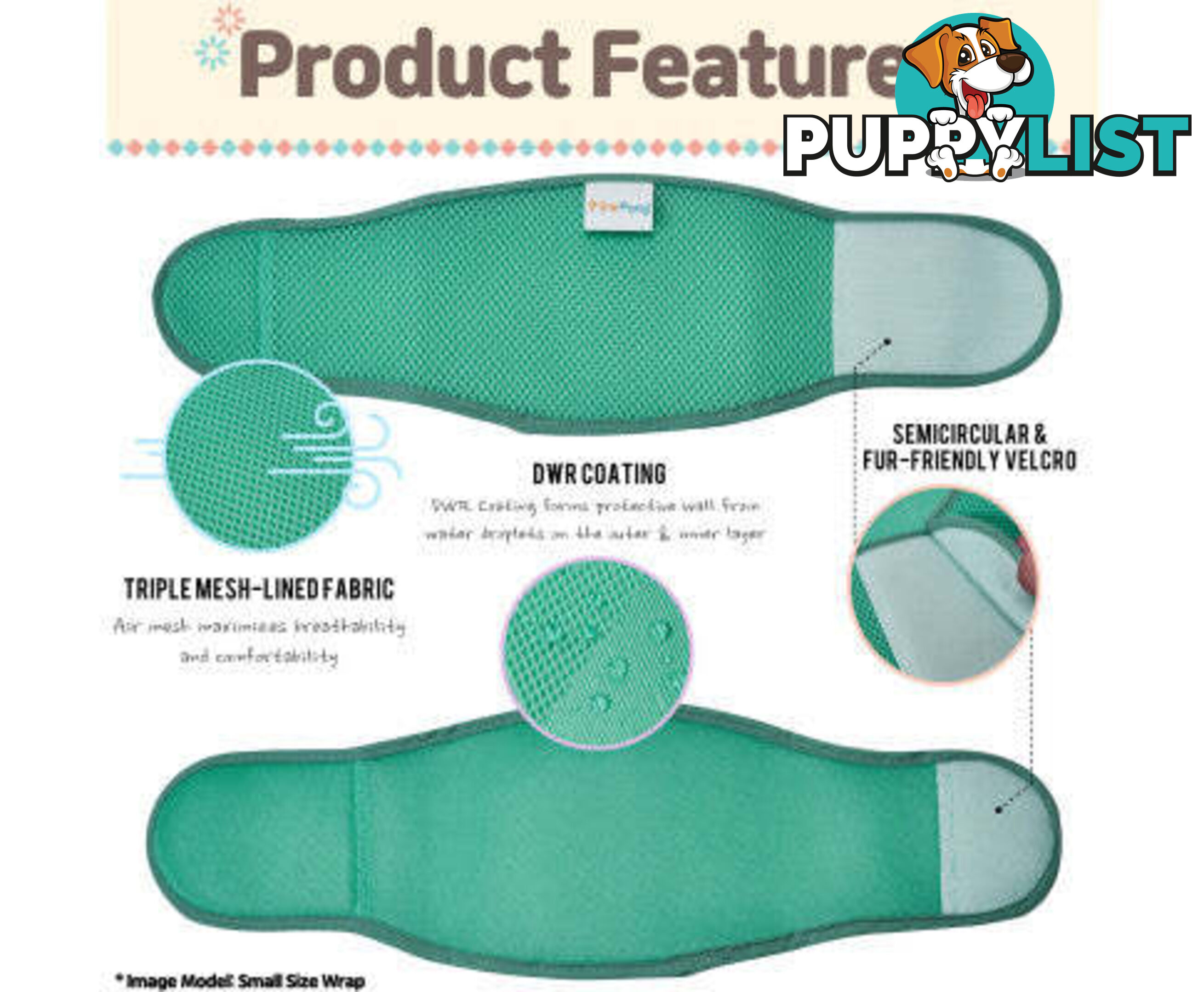 PawPang Dog Wrap Reusable Male + 10 Ct Diaper Booster Pads Disposable - V274-PET-MALEWPPAD-S