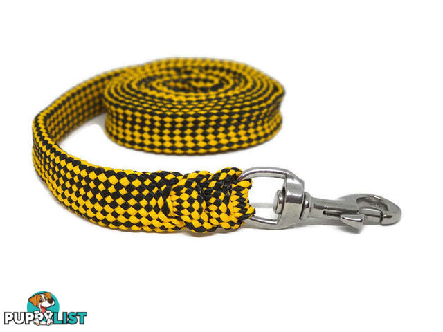 1.8m to 10m Long Dog Lead No Stitching Tough Yarnix 20mm Wide - YNXLD205BRBLK