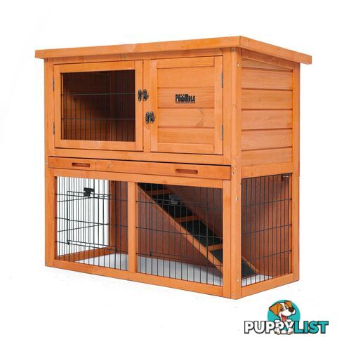 Rabbit Hutch Chicken Coop 92 x 45 x 82cm 2 Storey Cage Run Aria - V274-PET-RH401