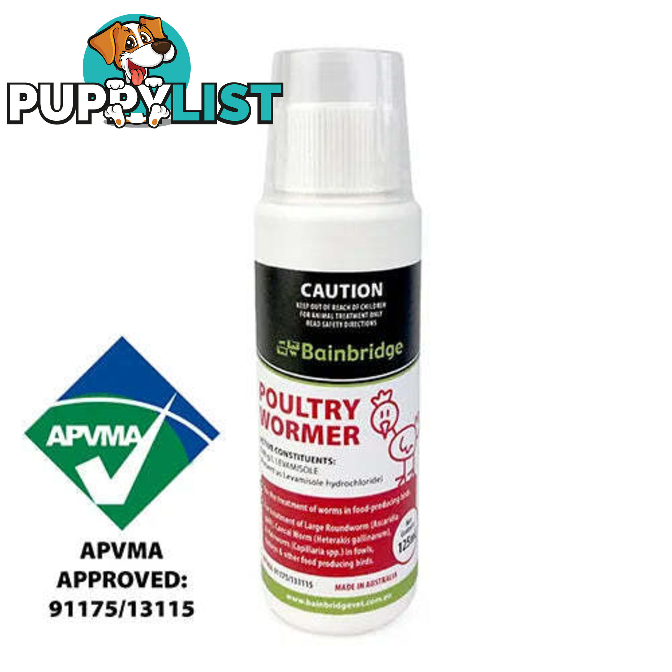 POULTRY WORMER - 125ML - BAINBRIDGE - BB-A8498