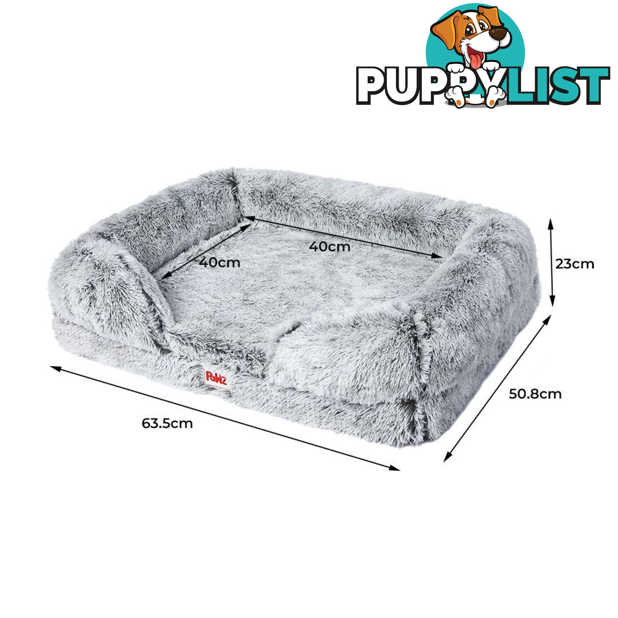 PaWz Pet Bed Orthopedic Sofa Dog Beds Bedding Soft Warm Mat Mattress Cushion - WB-PT1048-M-GY