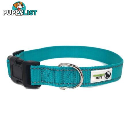 Nylon w/Reflective Stitching Dog Collar - Moondidley Pets - MDPCOLREFXSBLK