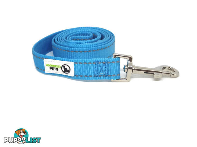 1.2m Nylon w/Reflective Stitching Dog Lead - Moondidley Pets - MDPLDREFGRN251.2