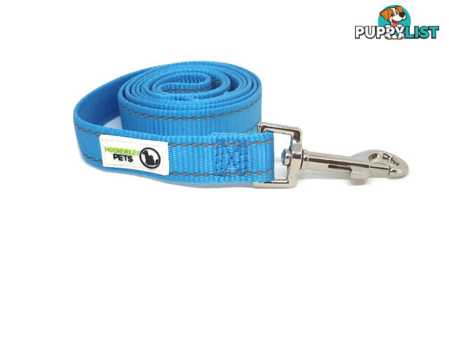 1.2m Nylon w/Reflective Stitching Dog Lead - Moondidley Pets - MDPLDREFGRN251.2