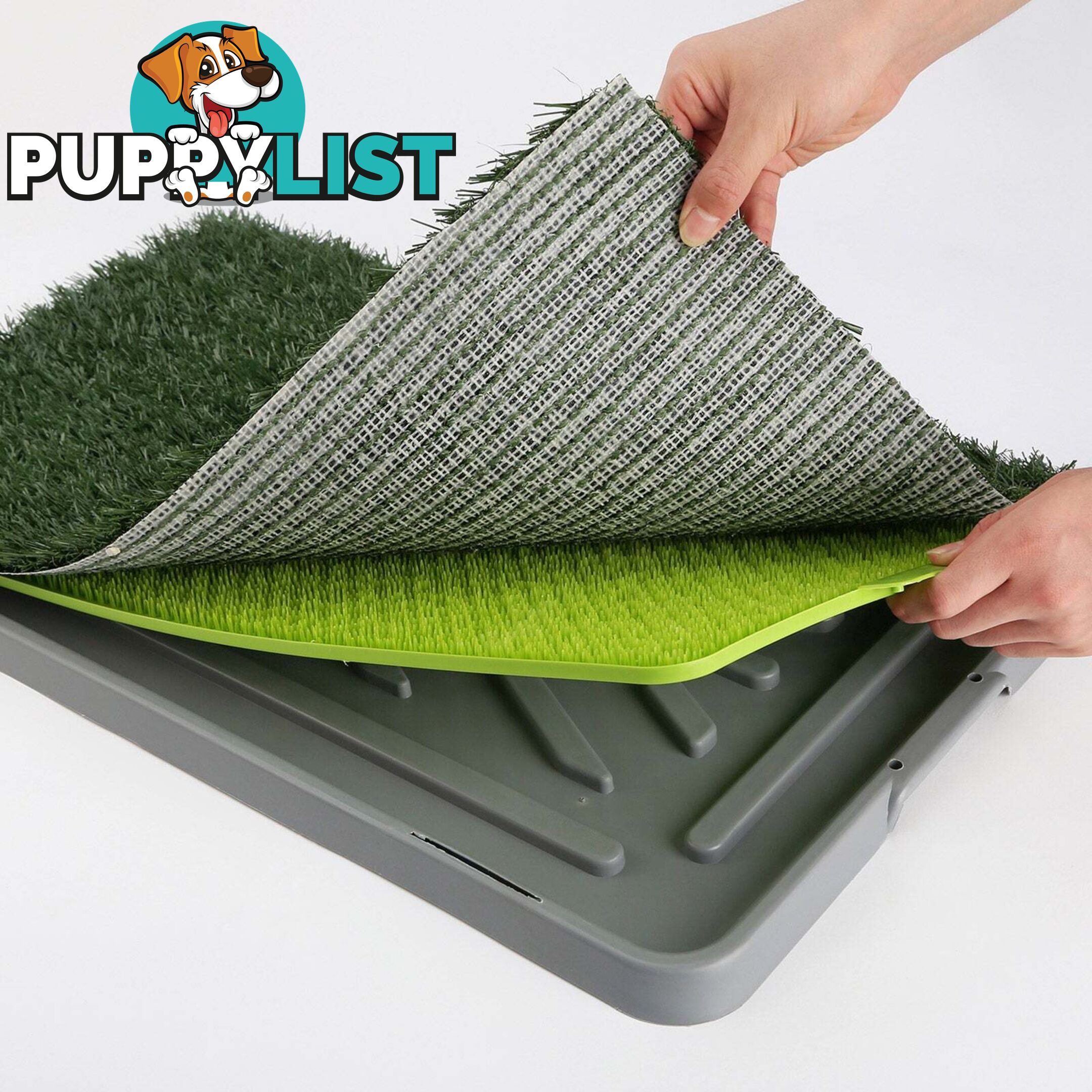 Pet Dog Potty Tray Training Toilet + 1 Grass Mat 69cm x 43cm - V274-PET-HH202