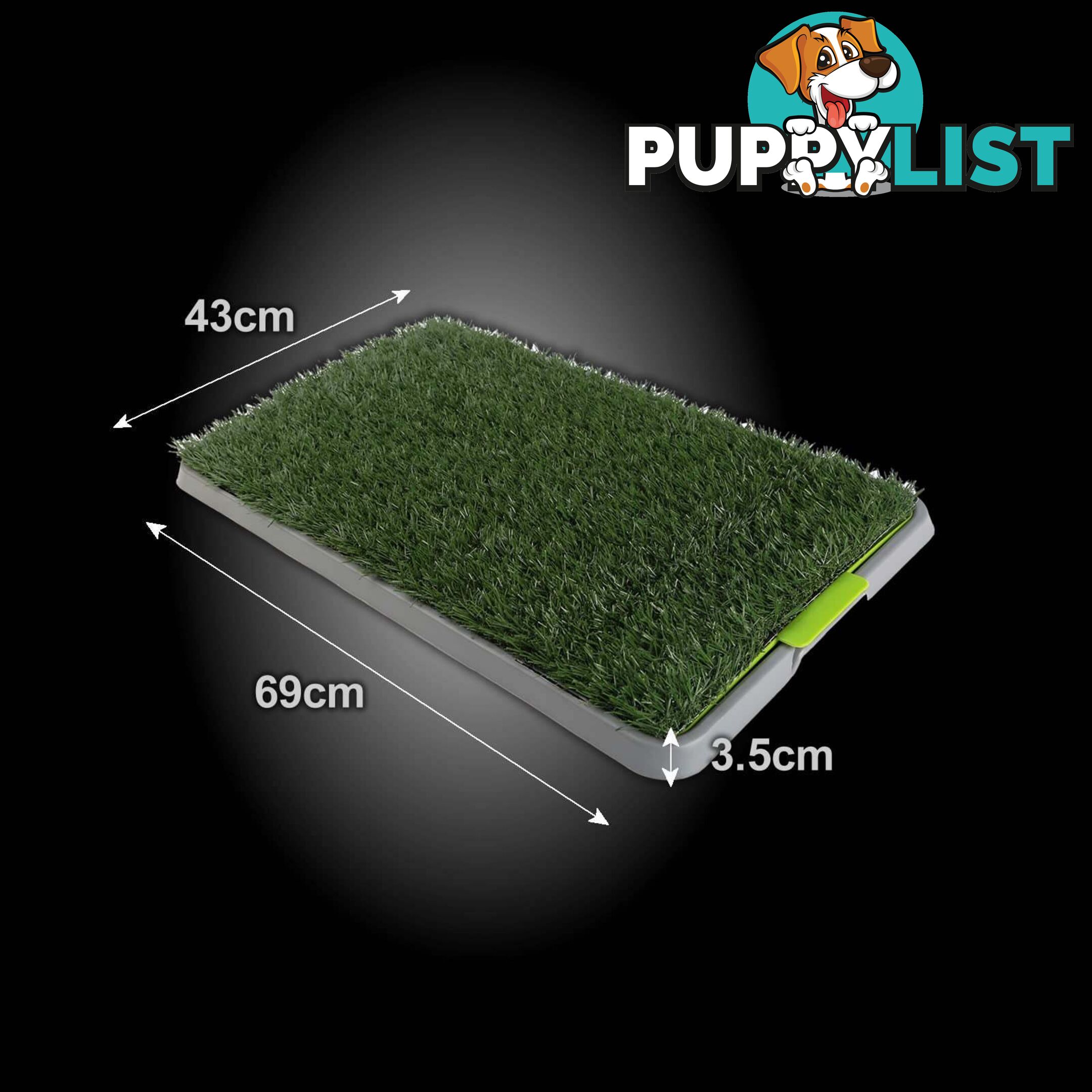 Pet Dog Potty Tray Training Toilet + 1 Grass Mat 69cm x 43cm - V274-PET-HH202