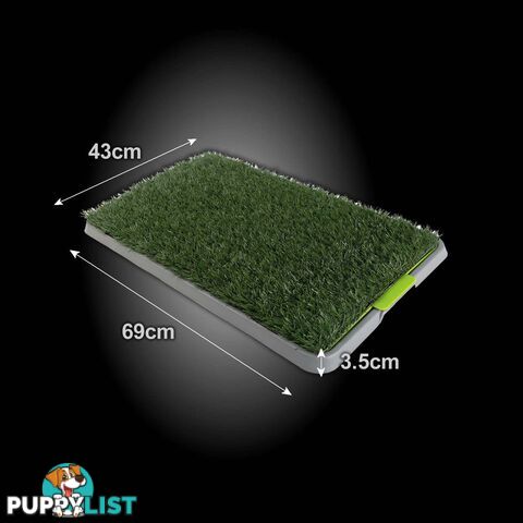 Pet Dog Potty Tray Training Toilet + 1 Grass Mat 69cm x 43cm - V274-PET-HH202