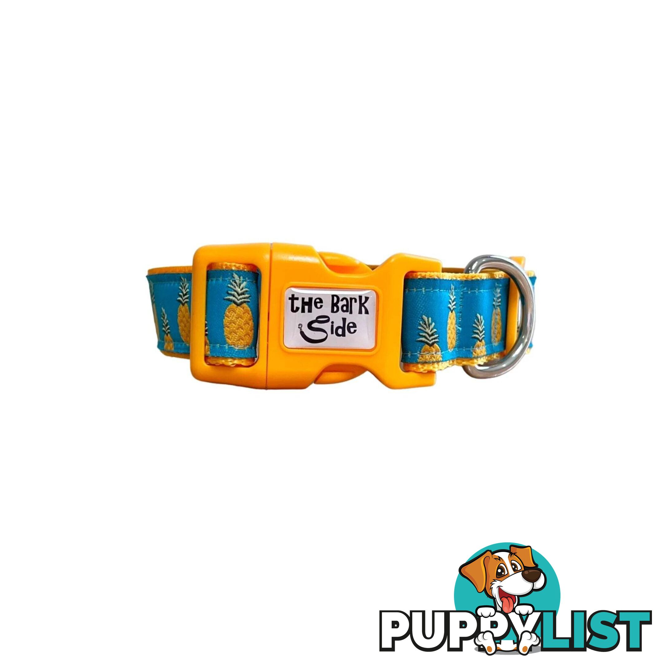 Pineapple Dog Collar - Hand Made by The Bark Side - TBSPIN2M
