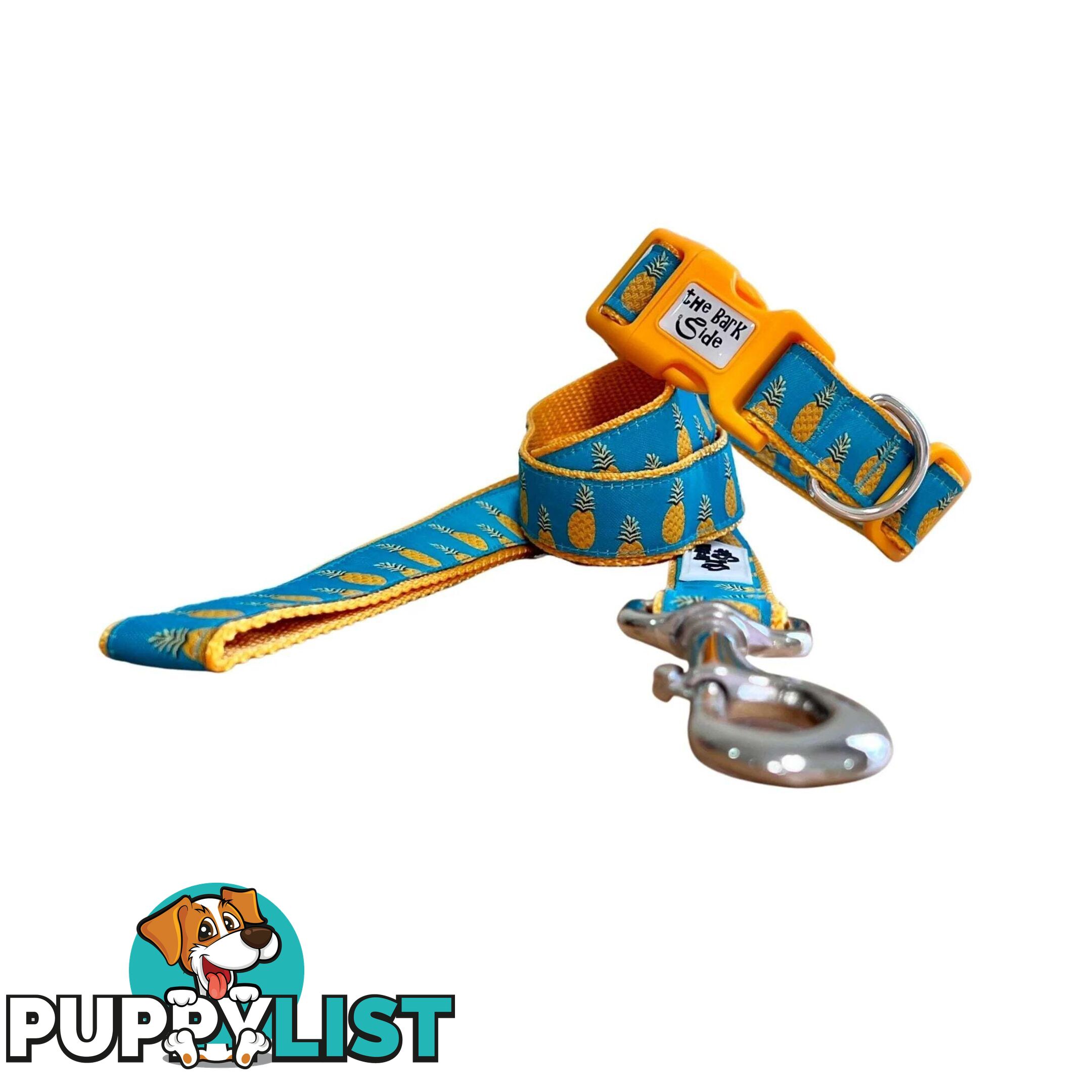 Pineapple Dog Collar - Hand Made by The Bark Side - TBSPIN2M