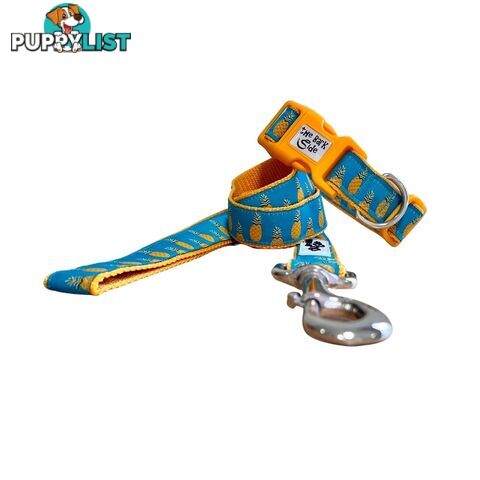 Pineapple Dog Collar - Hand Made by The Bark Side - TBSPIN2M