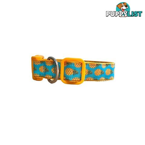 Pineapple Dog Collar - Hand Made by The Bark Side - TBSPIN2M