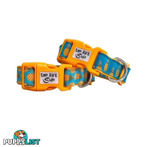 Pineapple Dog Collar - Hand Made by The Bark Side - TBSPIN2M