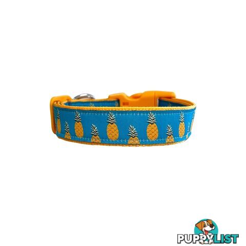 Pineapple Dog Collar - Hand Made by The Bark Side - TBSPIN2M