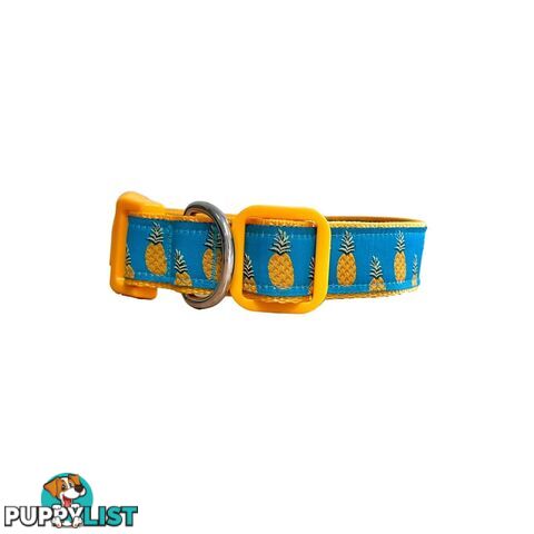 Pineapple Dog Collar - Hand Made by The Bark Side - TBSPIN2M