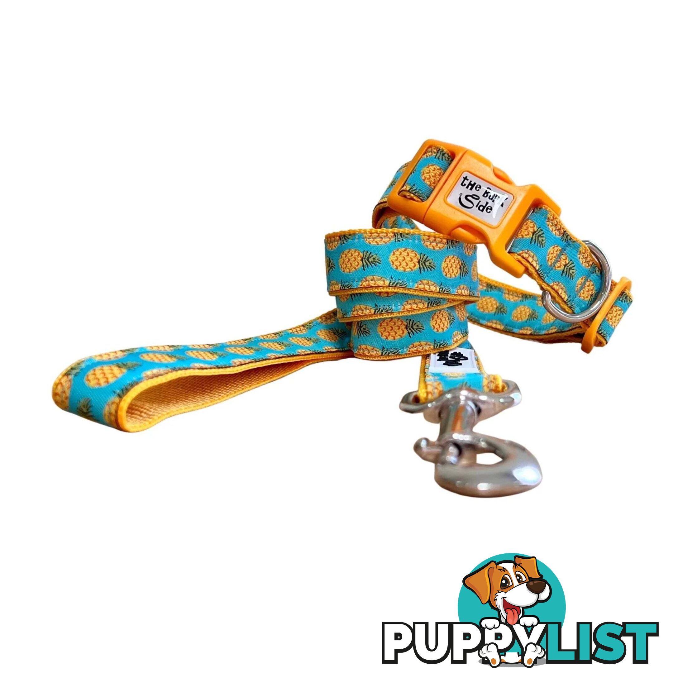 Pineapple Dog Collar - Hand Made by The Bark Side - TBSPIN2M