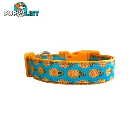 Pineapple Dog Collar - Hand Made by The Bark Side - TBSPIN2M
