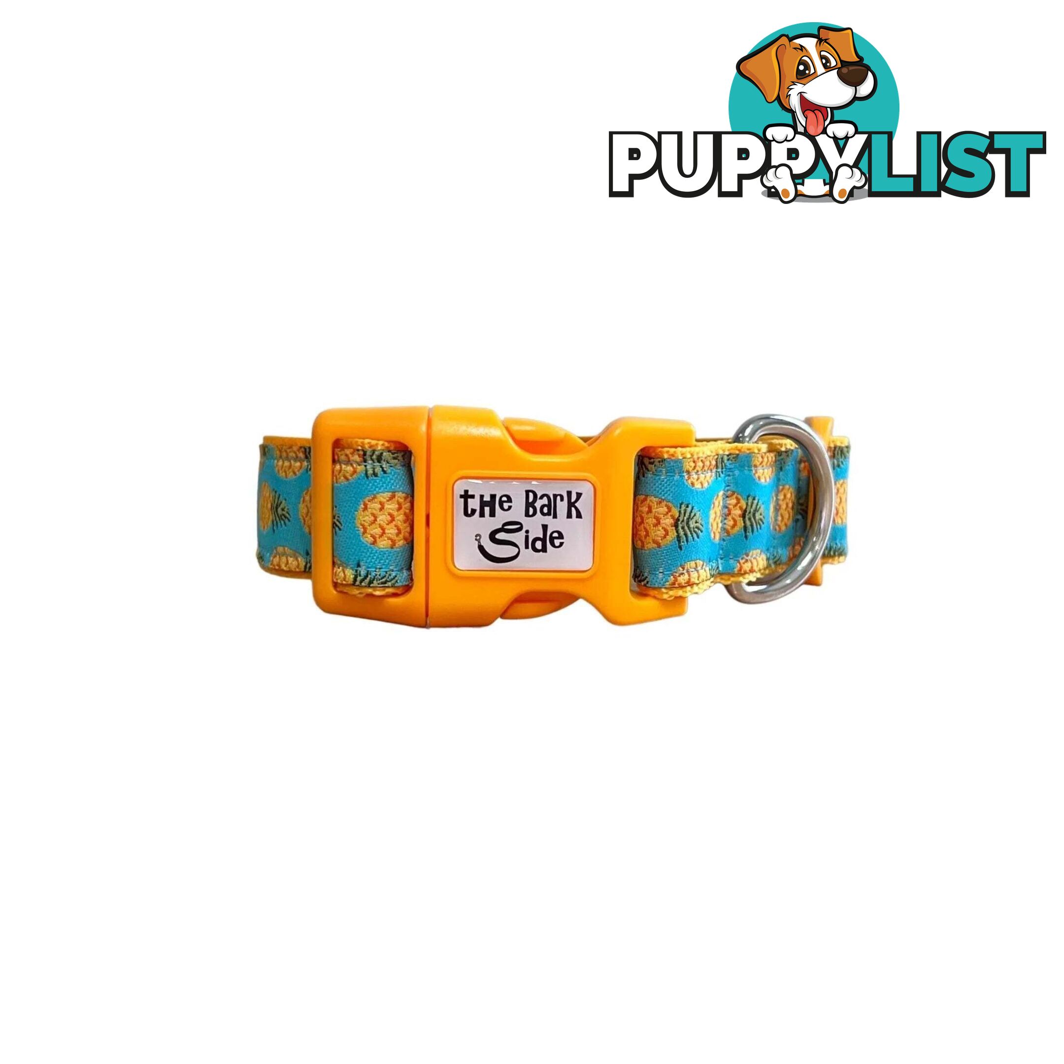 Pineapple Dog Collar - Hand Made by The Bark Side - TBSPIN2M
