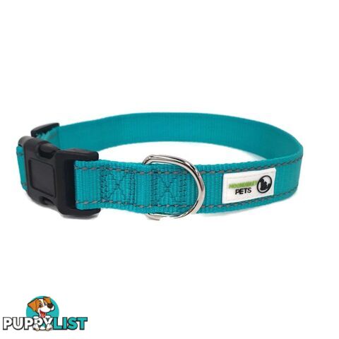 Nylon w/Reflective Stitching Dog Collar - Moondidley Pets - MDPCOLREFXLTUR
