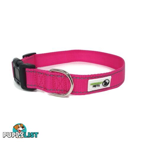 Nylon w/Reflective Stitching Dog Collar - Moondidley Pets - MDPCOLREFXLTUR