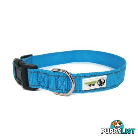 Nylon w/Reflective Stitching Dog Collar - Moondidley Pets - MDPCOLREFXLTUR