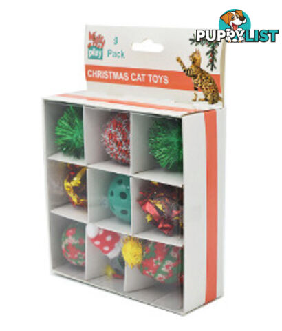 Christmas Cat Toy Box 9pk 15.5x21.5cm - Kitty Play - PPP-91-KP04777