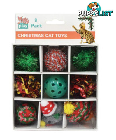 Christmas Cat Toy Box 9pk 15.5x21.5cm - Kitty Play - PPP-91-KP04777