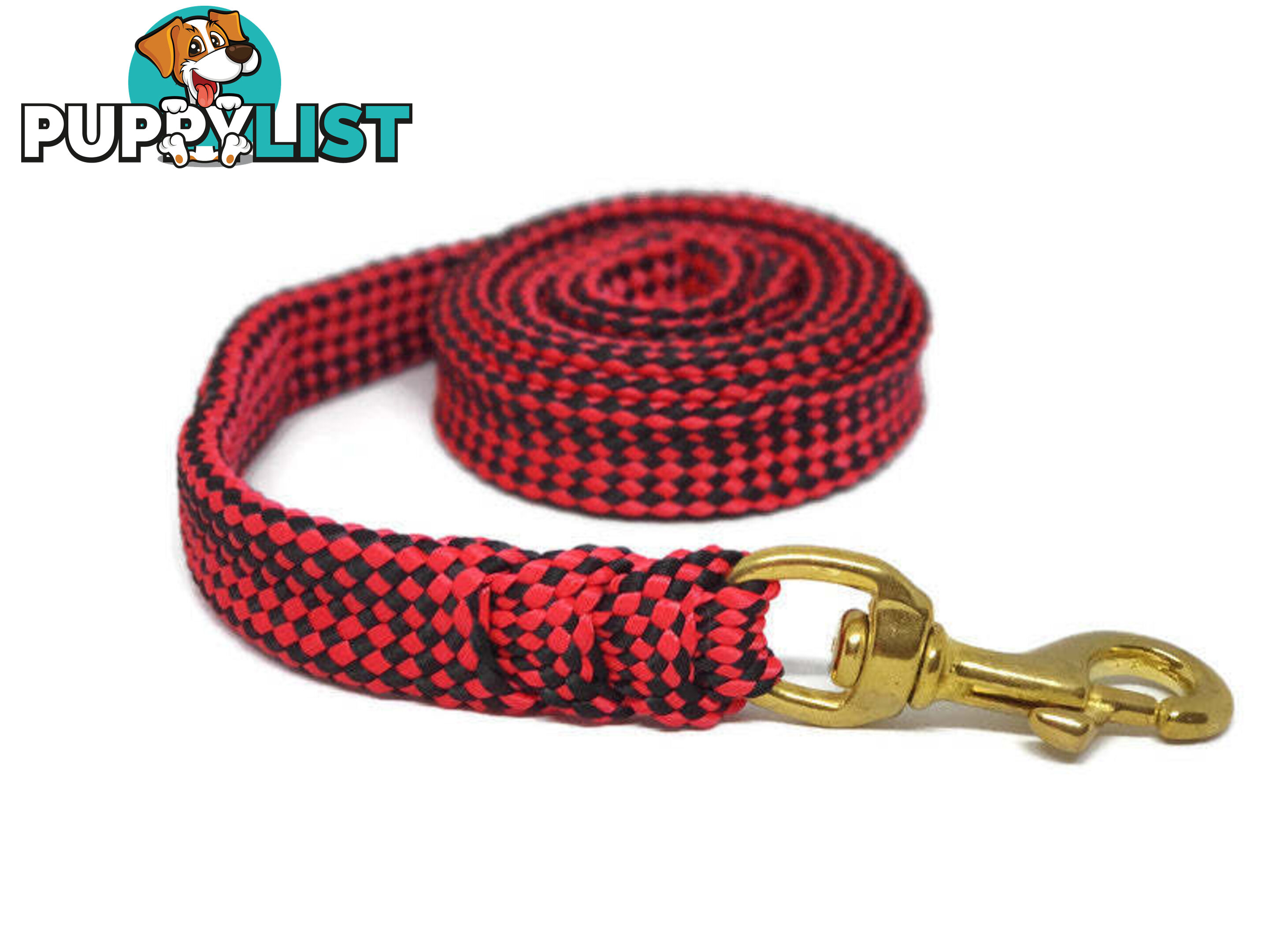 1.8m to 10m Long Dog Lead No Stitching Tough Yarnix 20mm Wide - YNXLD2010BRREDGRN