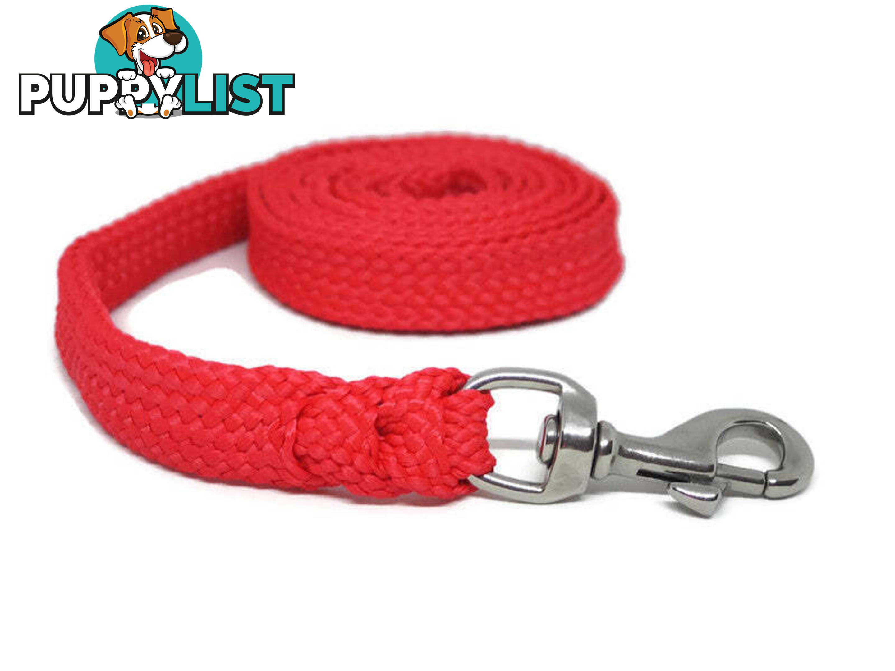 1.8m to 10m Long Dog Lead No Stitching Tough Yarnix 20mm Wide - YNXLD2010BRREDGRN