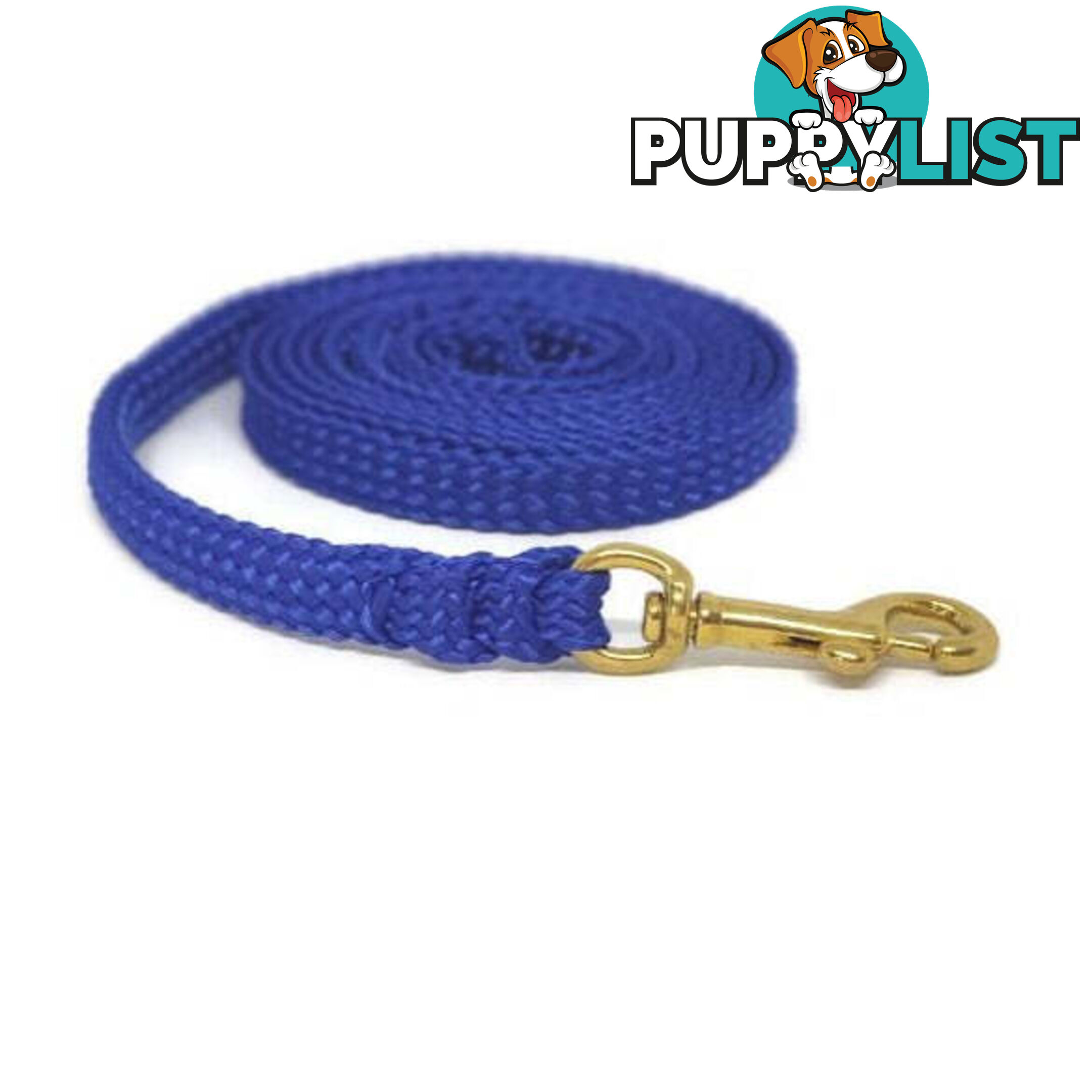 1.8m to 10m Long Dog Lead No Stitching Tough Yarnix 10mm Wide - YNXLD10-5-YEL-BR