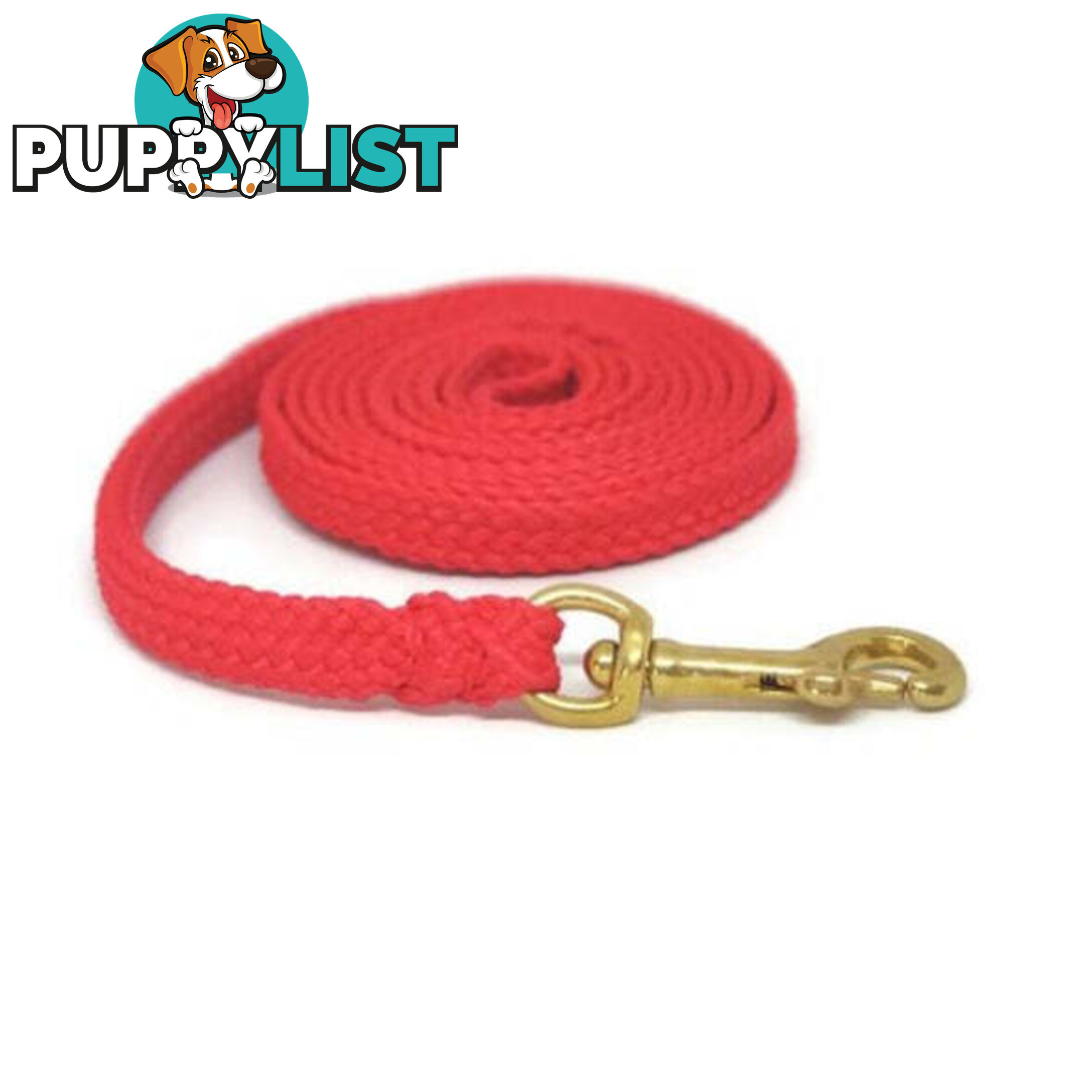1.8m to 10m Long Dog Lead No Stitching Tough Yarnix 10mm Wide - YNXLD10-5-YEL-BR