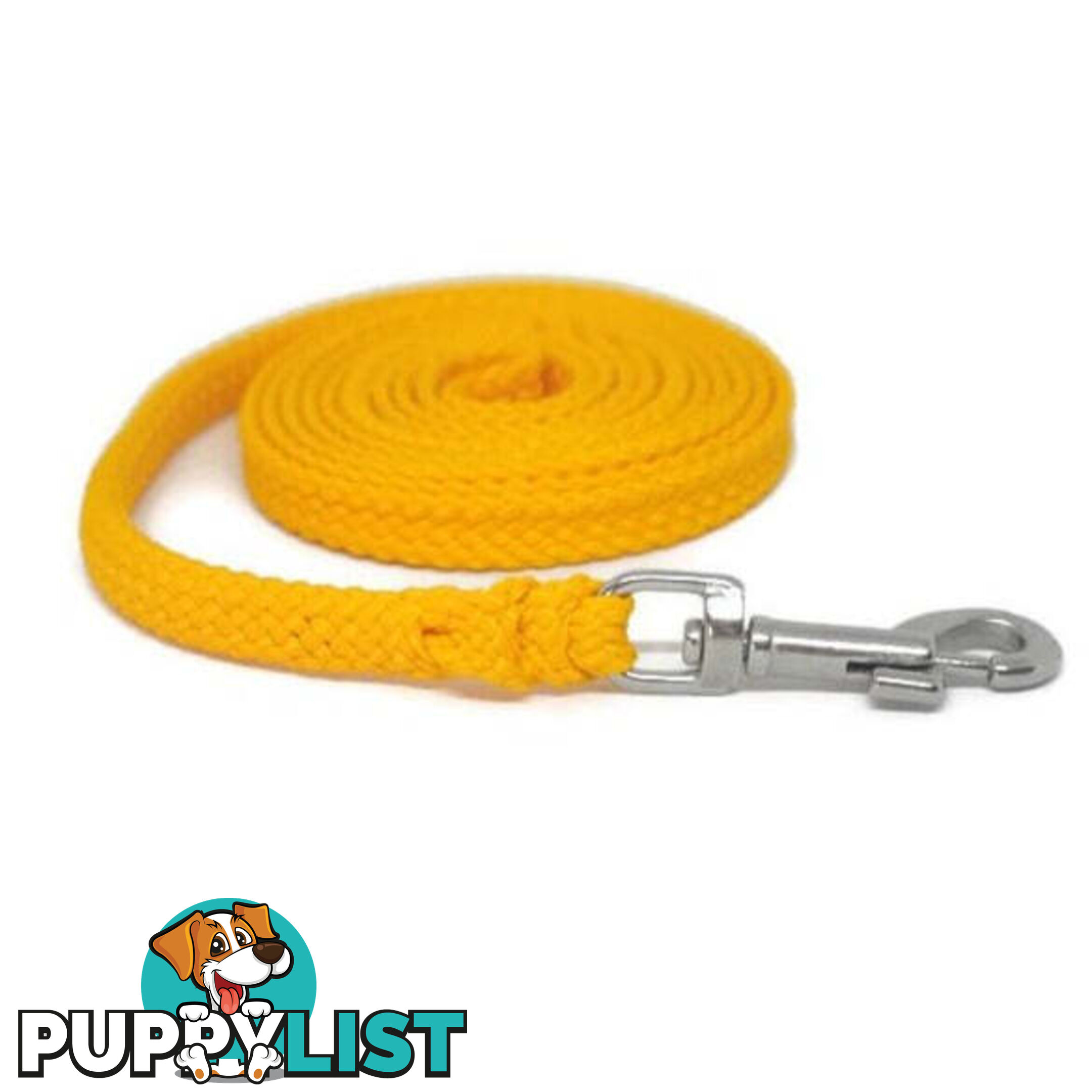 1.8m to 10m Long Dog Lead No Stitching Tough Yarnix 10mm Wide - YNXLD10-5-YEL-BR